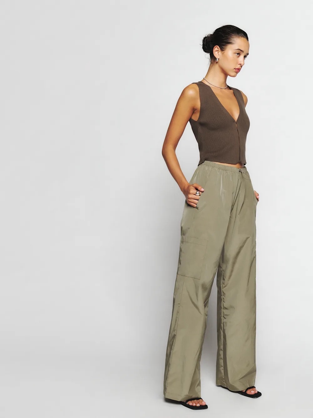 Reformation Emberly Pants | Olive Green | Size M